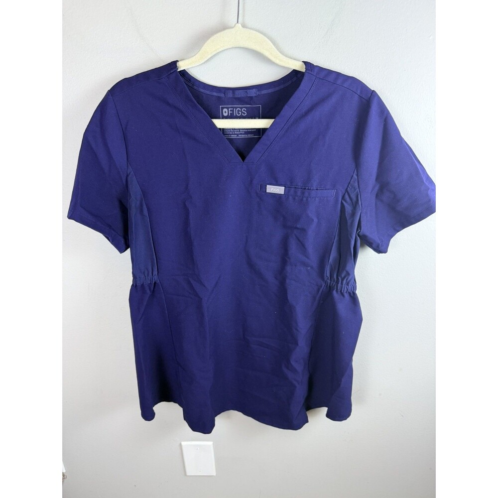 FIGS Octavia Maternity Scrub Top Med Royal Blue V-Neck Nurse Workwear Stretch